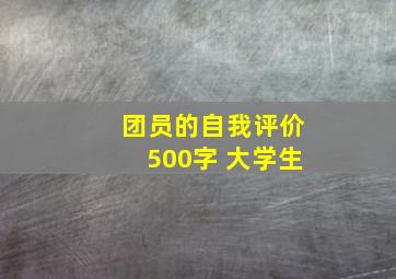 团员的自我评价500字 大学生